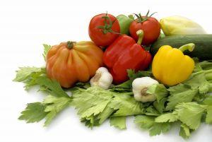 Forskjellige grønsaker i forskjellige fargar. Foto. 