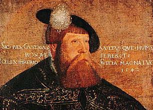 Portrett av Gustav Vasa, konge av Sverige 1523-1560. Måleri.