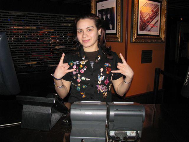 Waitress at Hard Rock Cafe, New York