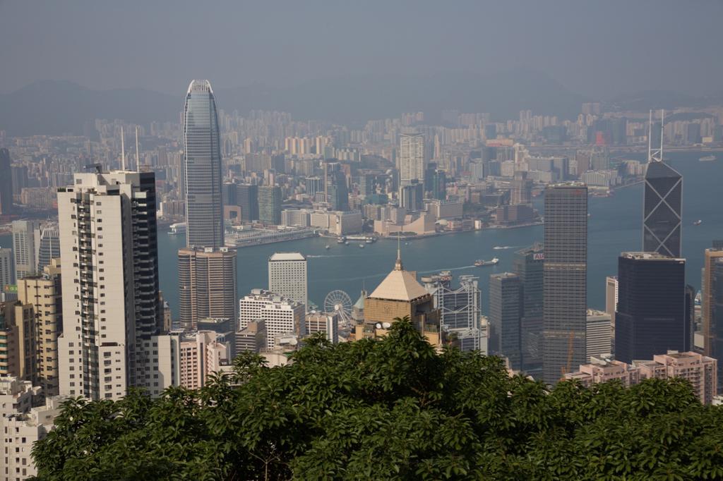 Hong Kongs mange skyskrapere. Foto.