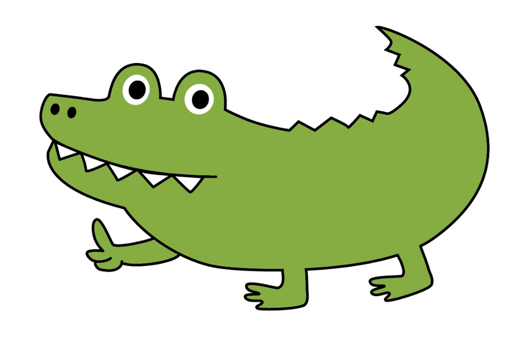 En illustrasjon av en logo som ligner Lacoste-logoen. En grønn krokodille viser tommel opp. Illustrasjon.