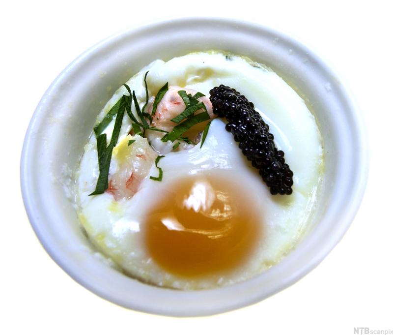 Egg cocotte. Foto.
