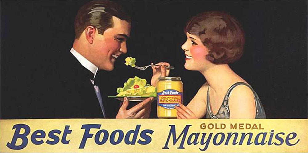 Reklame for majones 1920-tallet. Illustrasjon