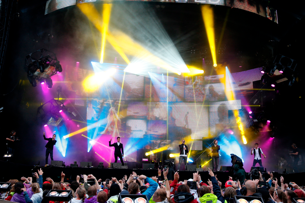VG lista konsert på Rådhusplassen 2013. Her popgruppen "The Wanted". Foto.