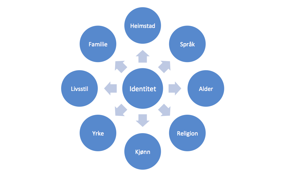 Ulike deler ein identitet kan bestå av.  Figur.