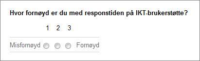 Skalaspørsmål med tre alternativer