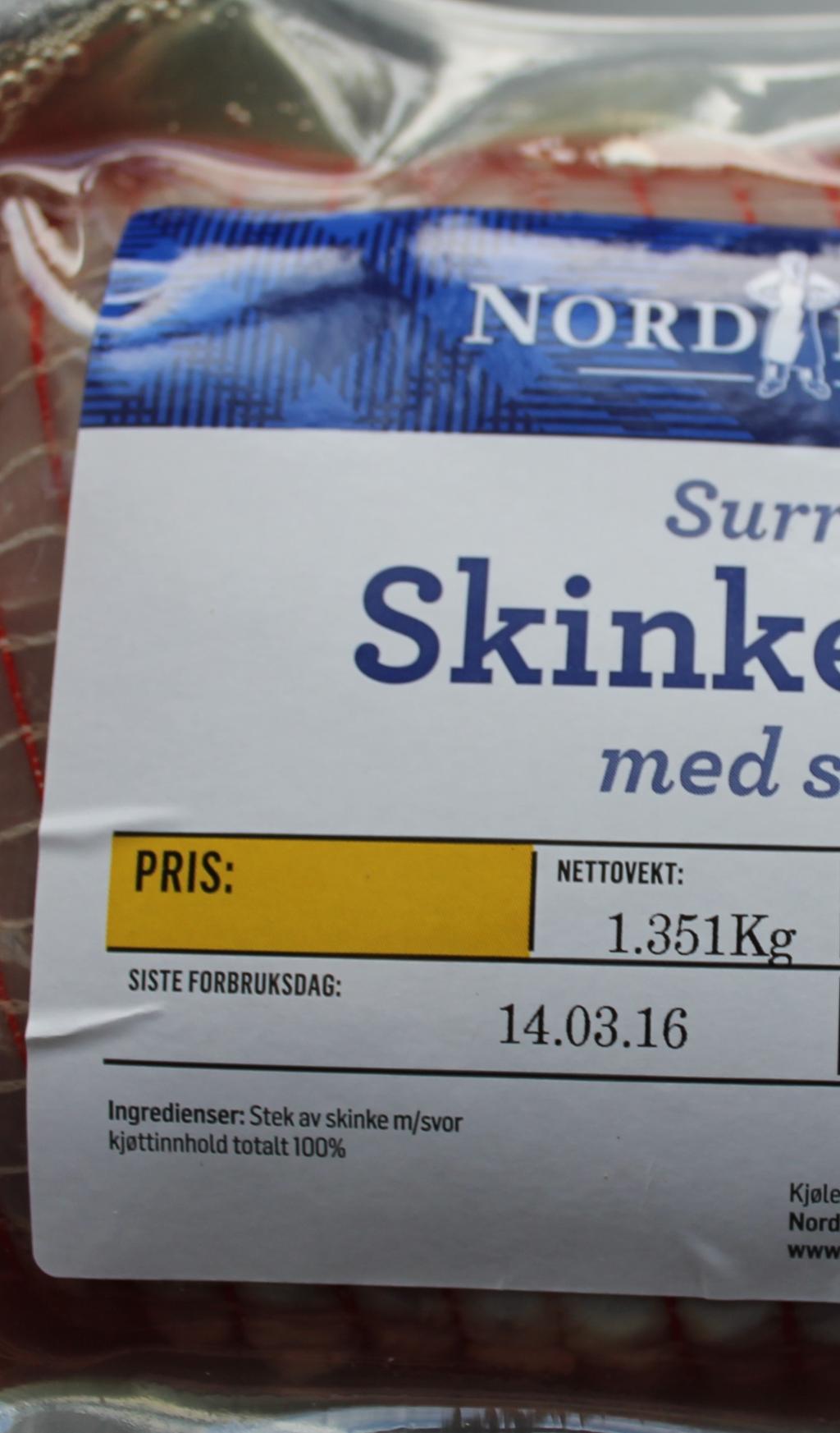 Merkelapp for merking av kjøt. Foto.