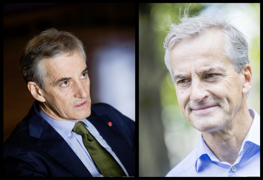 Portrett av en nedtrykt og en optimistisk Jonas Gahr Støre. Foto.