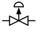 Symbol for reguleringsventil som åpner ved luftsvikt. Illustrasjon.