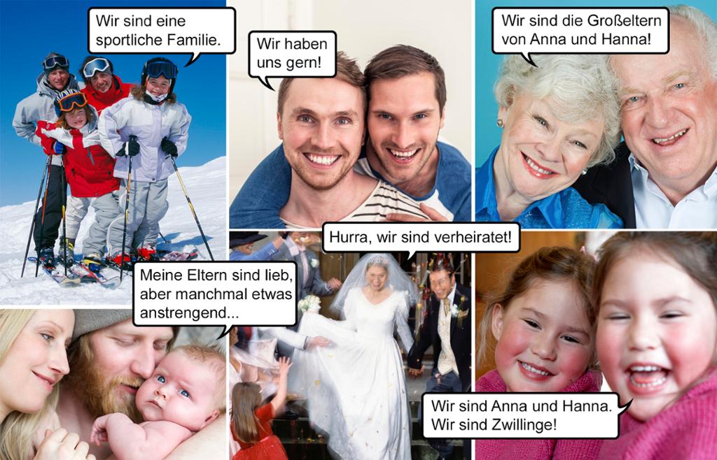 Familievariasjoner. Fotokollasje.