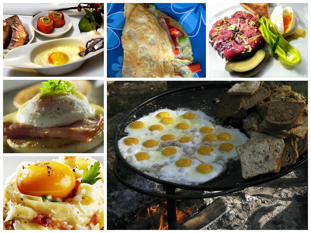 bilde av en kollasj med eggeretter