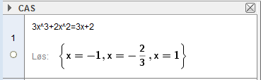 Likninger i GeoGebra. Utklipp