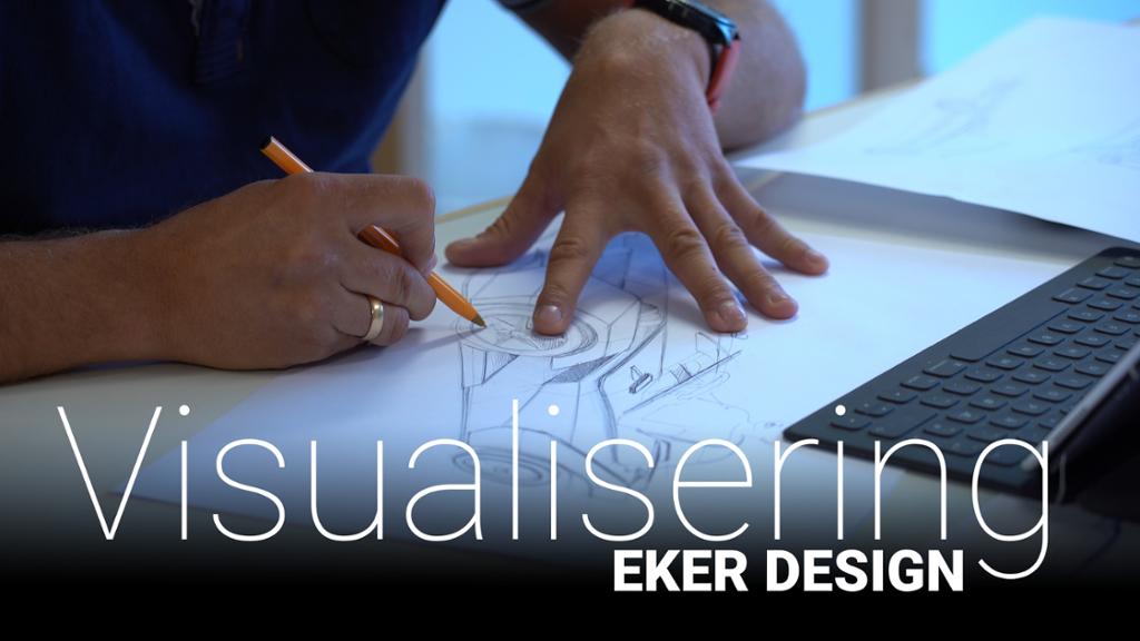 Håndskisser for visualisering. Eker Design. Foto.