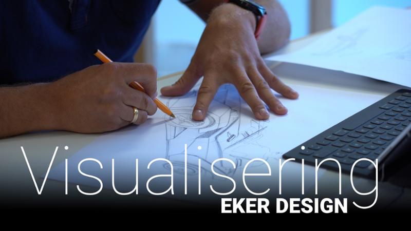 Håndskisser for visualisering, Eker Design. Foto.
