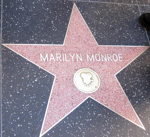 Marilyn Monroes star on Hollywood walk of fame. Photo.