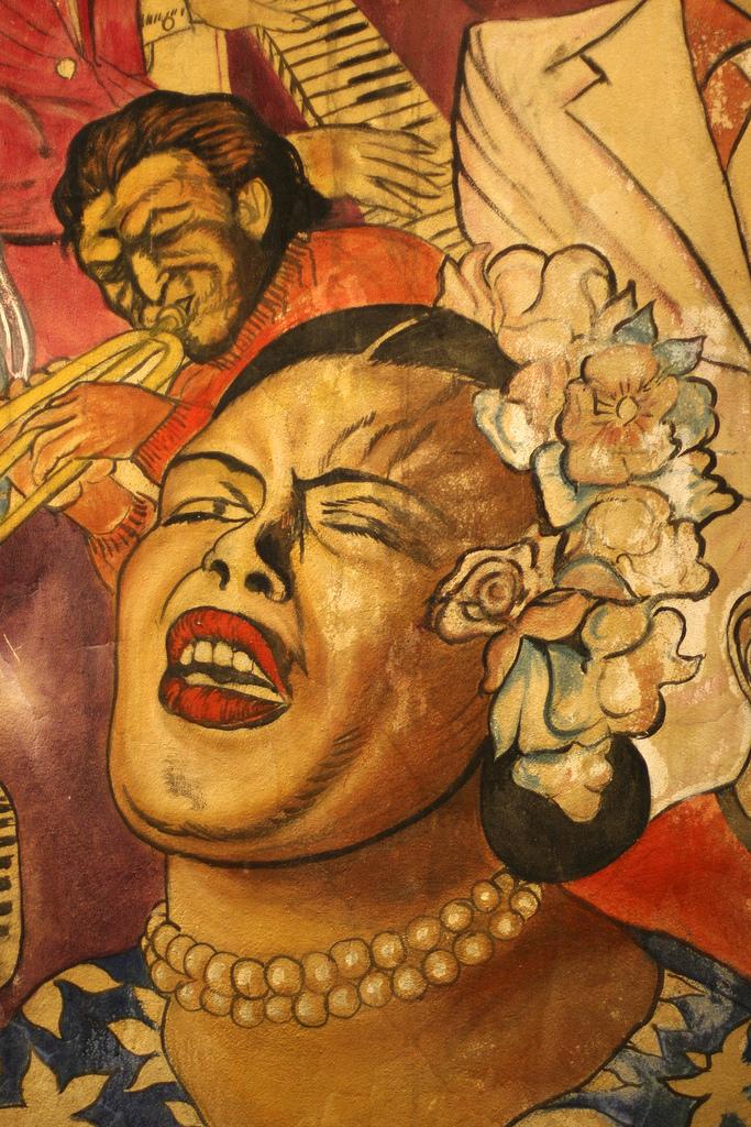 Mural painting of Billie Holiday. Photo.