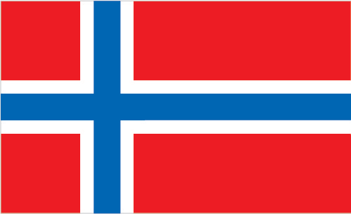 Norges flagg. Illustrasjon.