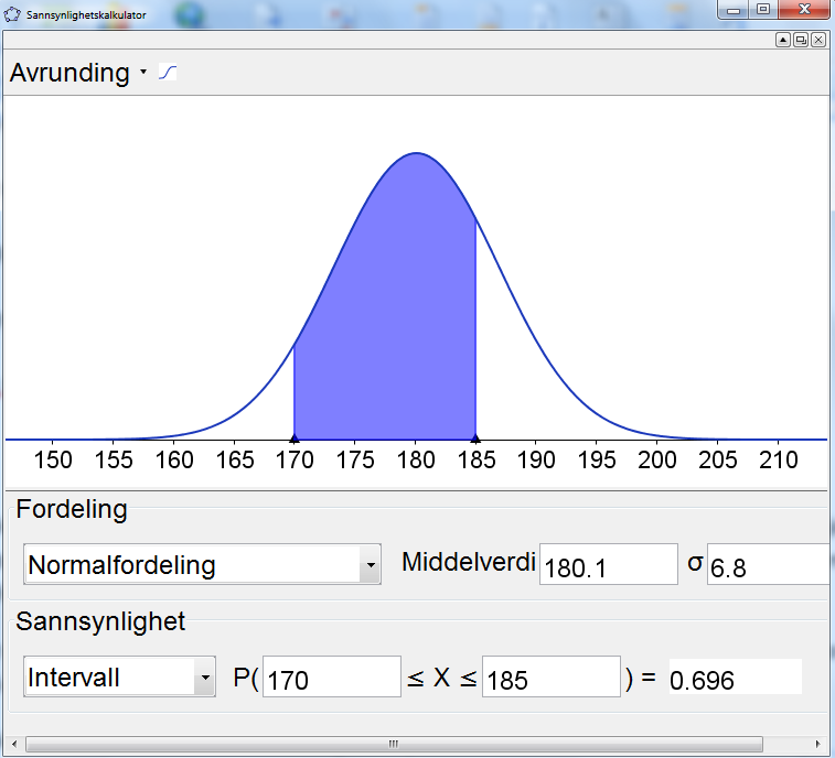 Normalfordeling, GeoGebra