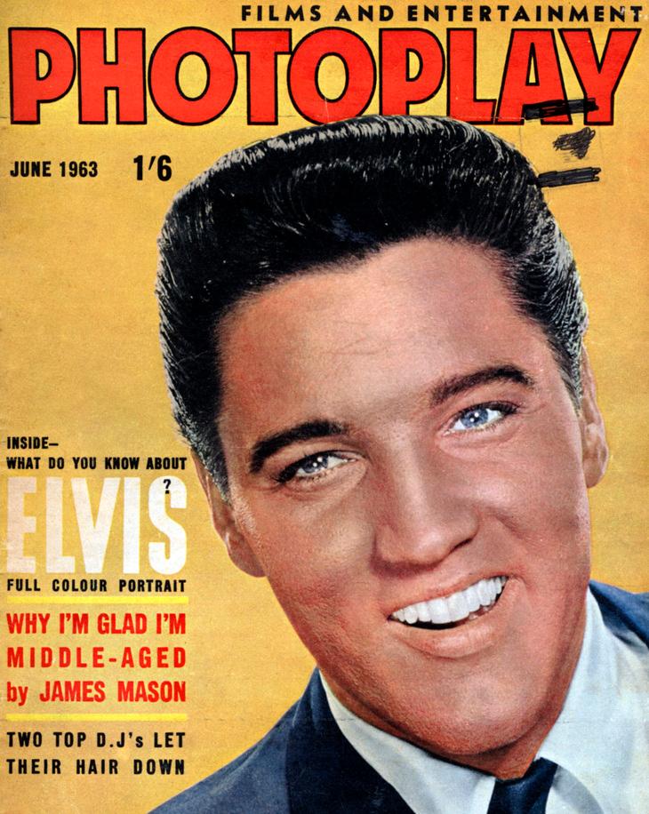 Elvis Presley på framsida av bladet Photoplay. Foto.