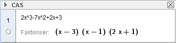 Polynomdivisjon i GeoGebra. Utklipp