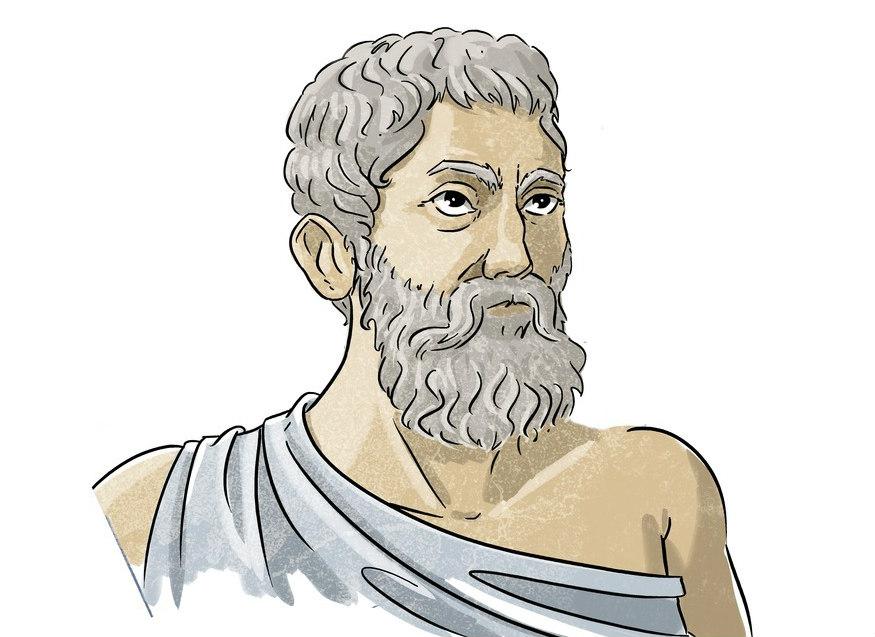 Illustrasjon av Pythagoras. Foto.