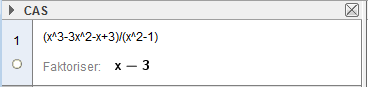 Faktorisering i GeoGebra. Skjermdump.