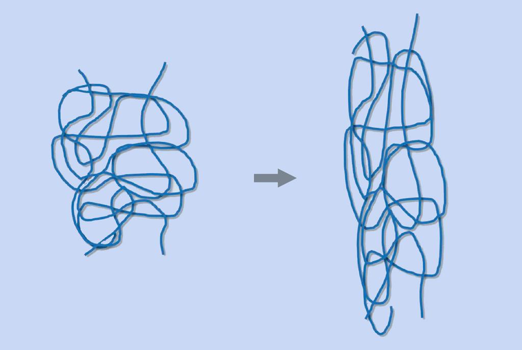 Blå linjer som er vevd inn i hverandre på to måter: som en ball og strukket ut. Illustrasjon.