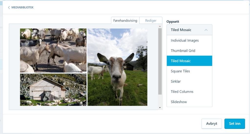 Sett inn flere bilder