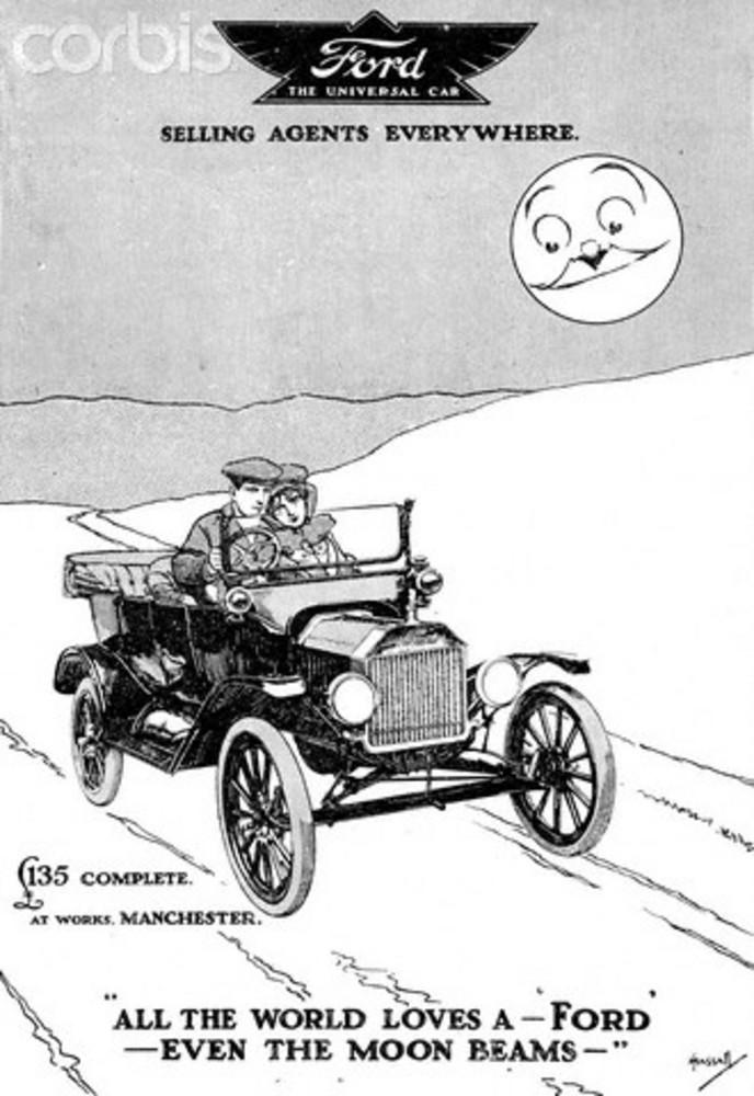 Bildet viser en britisk reklame for Ford fra 1915.