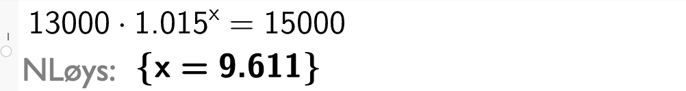 Eksponentiallikning i GeoGebra. Foto