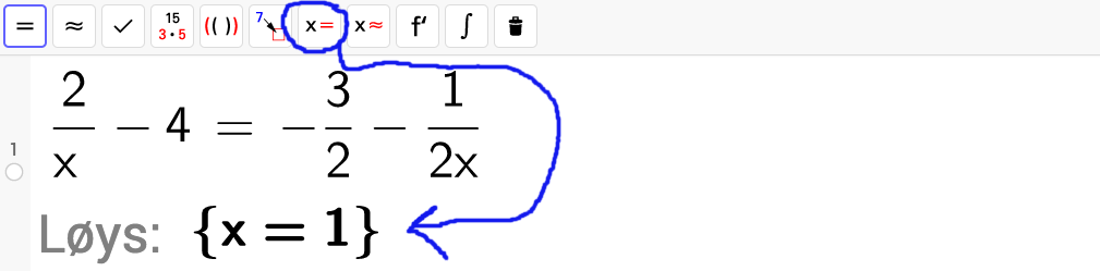 GeoGebra likning