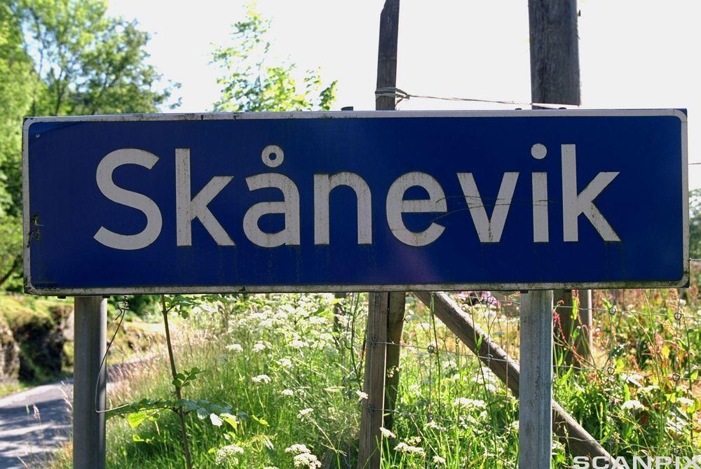 Stadskilt. Foto.