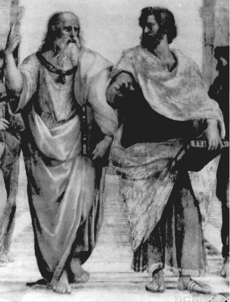 Pkato with his disciple Aristotle