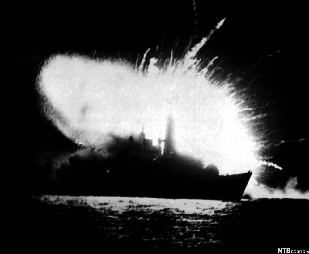 HMS Antelope Explodes