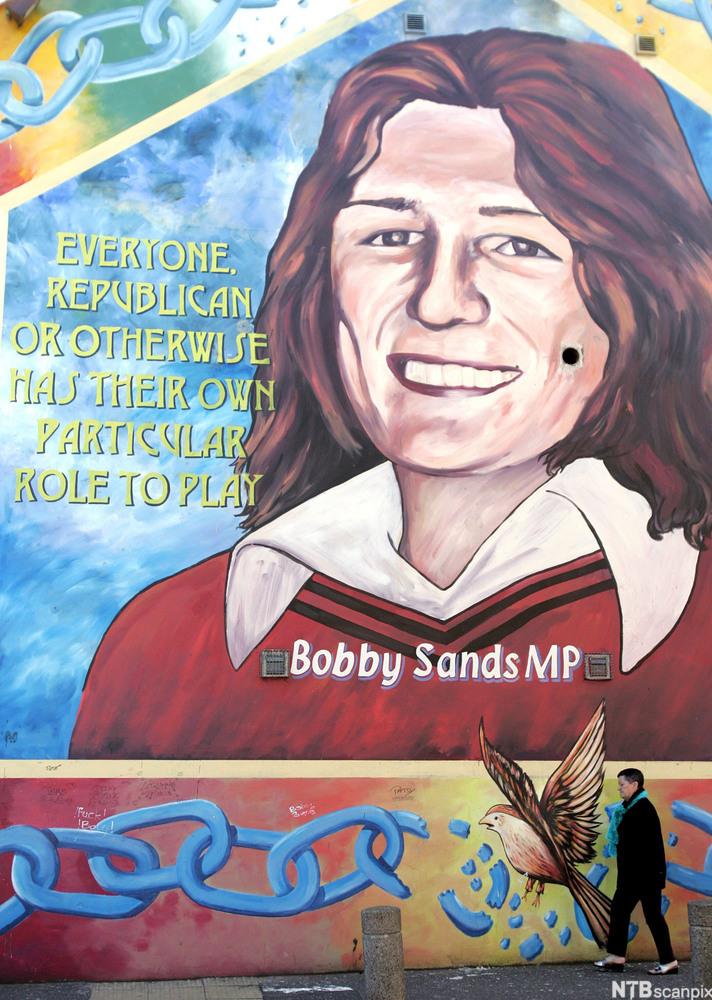 Wall mural in Belfast in memory of Bobby Sands