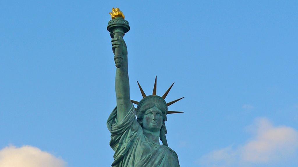 Utsnitt av Statue of Liberty. Foto.