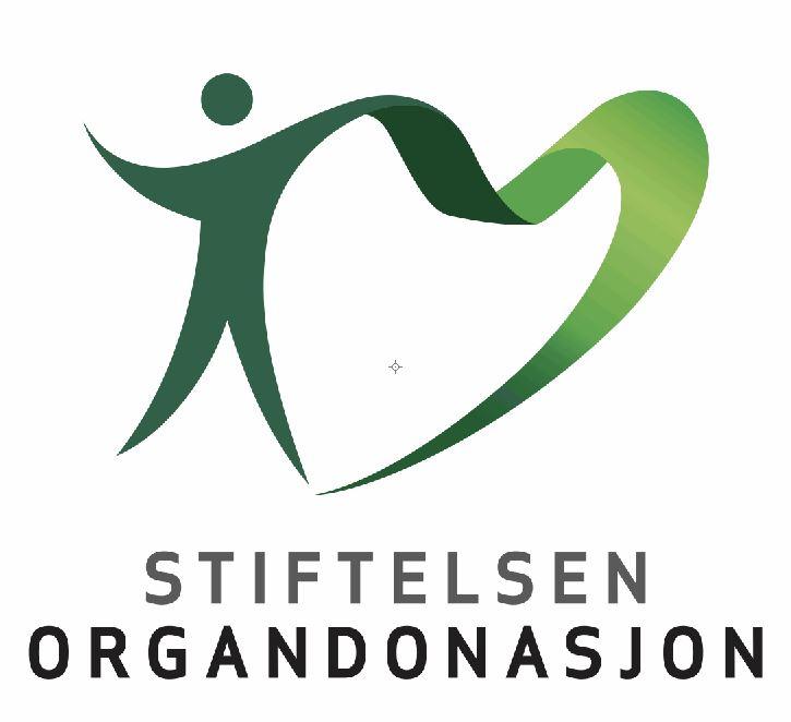 Logo med en grønn person med en forlenget arm. Grafikk.