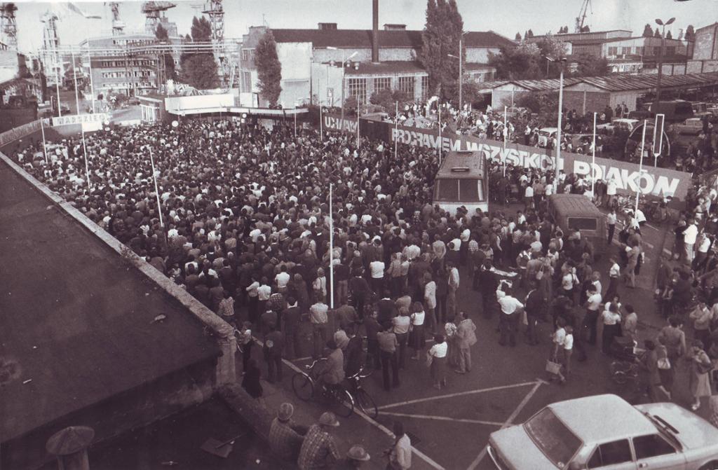 Streik i Szczecin i Polen i 1980. Bilde.