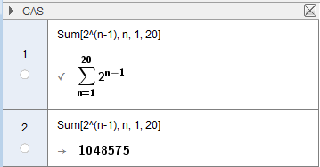 Summen av rekke i GeoGebra. Bilde.