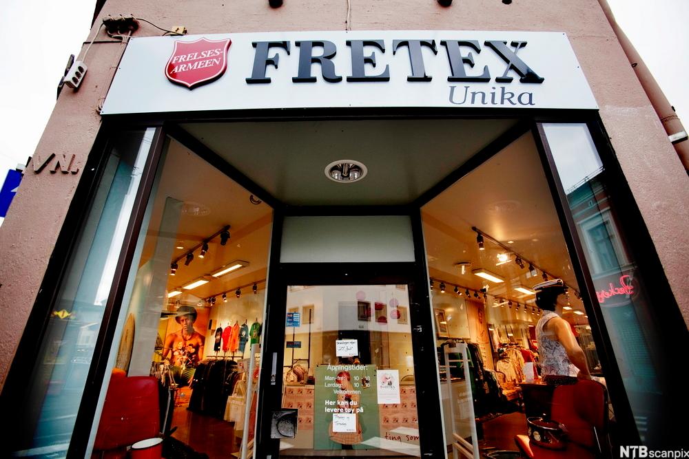 Fretex-butikk. Foto.