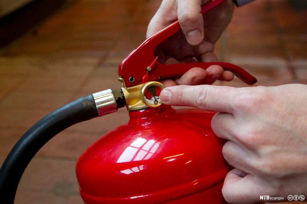 Brannslukningsapparat til hjemmet. Foto.