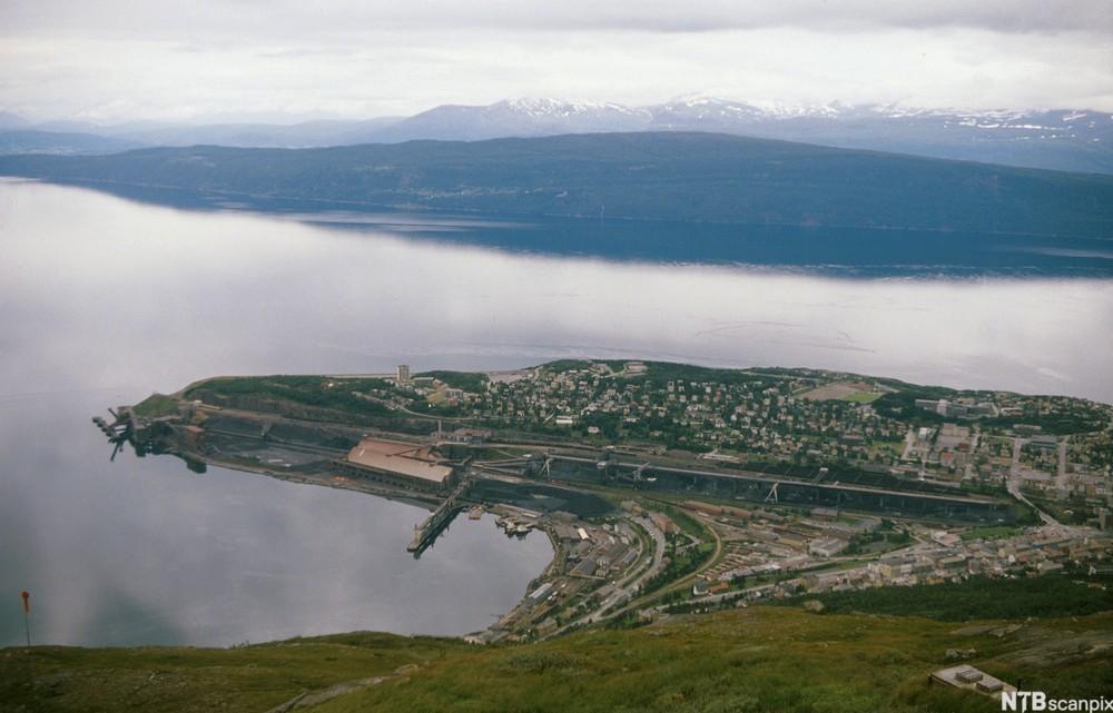 Flyfoto av Narvik. Foto