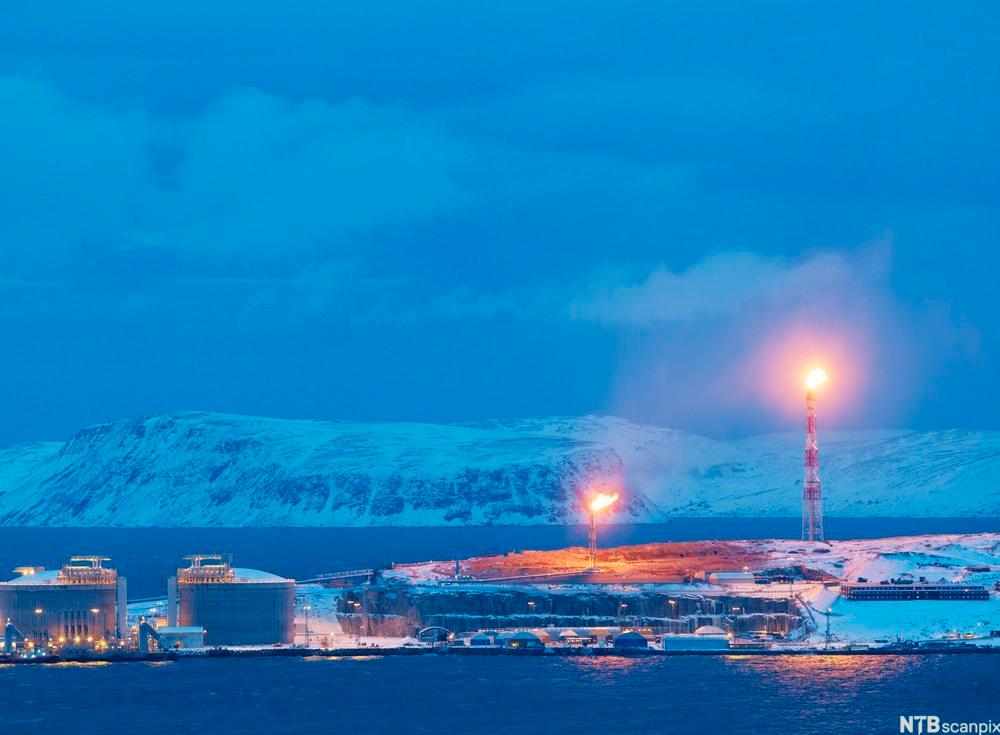 LNG-anlegget på Melkøya utenfor Hammerfest. Foto.