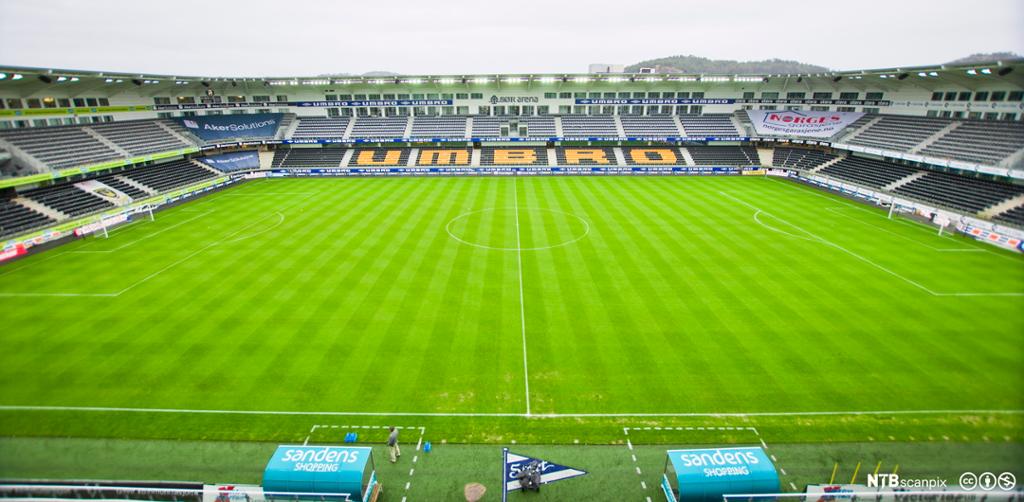 Fotballbanen Sør Arena, Kristiansand. Foto.