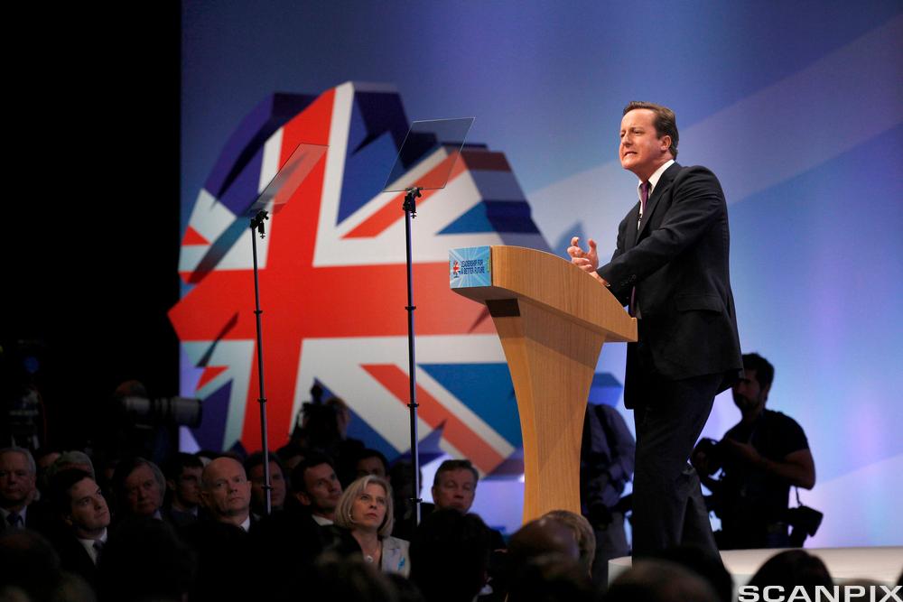 Prime Minister David Cameron delivers his keynote speech on the final day of the Conservative Party conference in Manchester