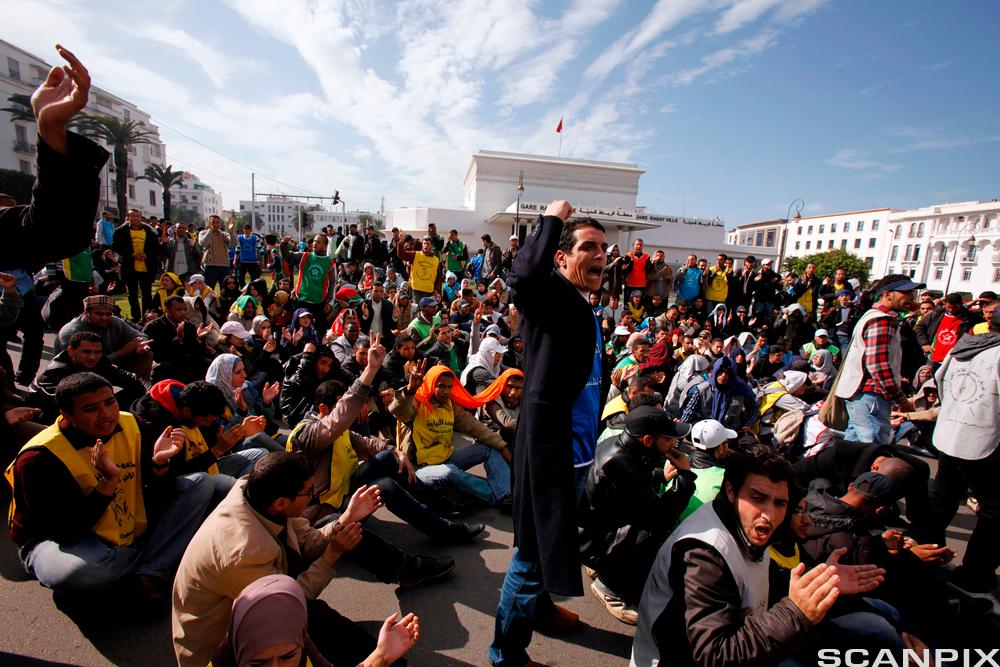 Unemployed graduates demonstrate in Morocco