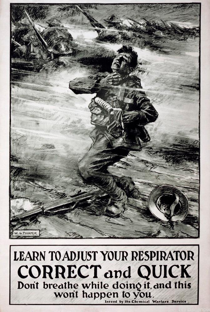 Gas warfare poster, World War I