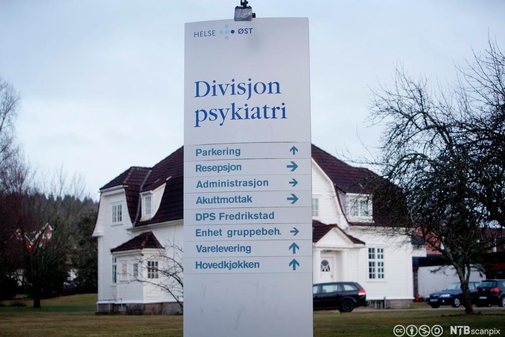 Veum psykiatriske sykehus i Fredrikstad. Foto.