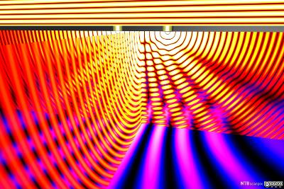Abstrakt lysbølger i mange farger. Foto.