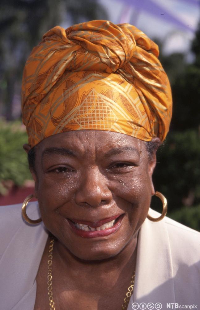 Author Maya Angelou is crying. Photo.